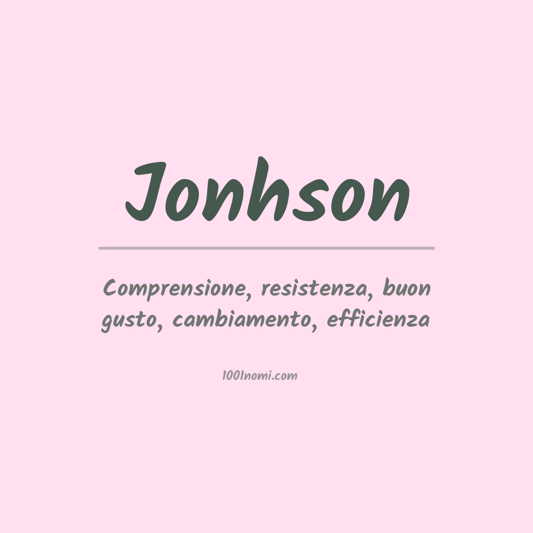 Significato del nome Jonhson