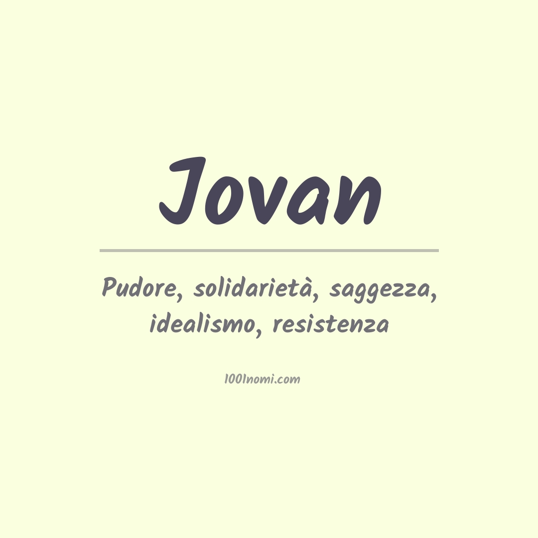 Significato del nome Jovan