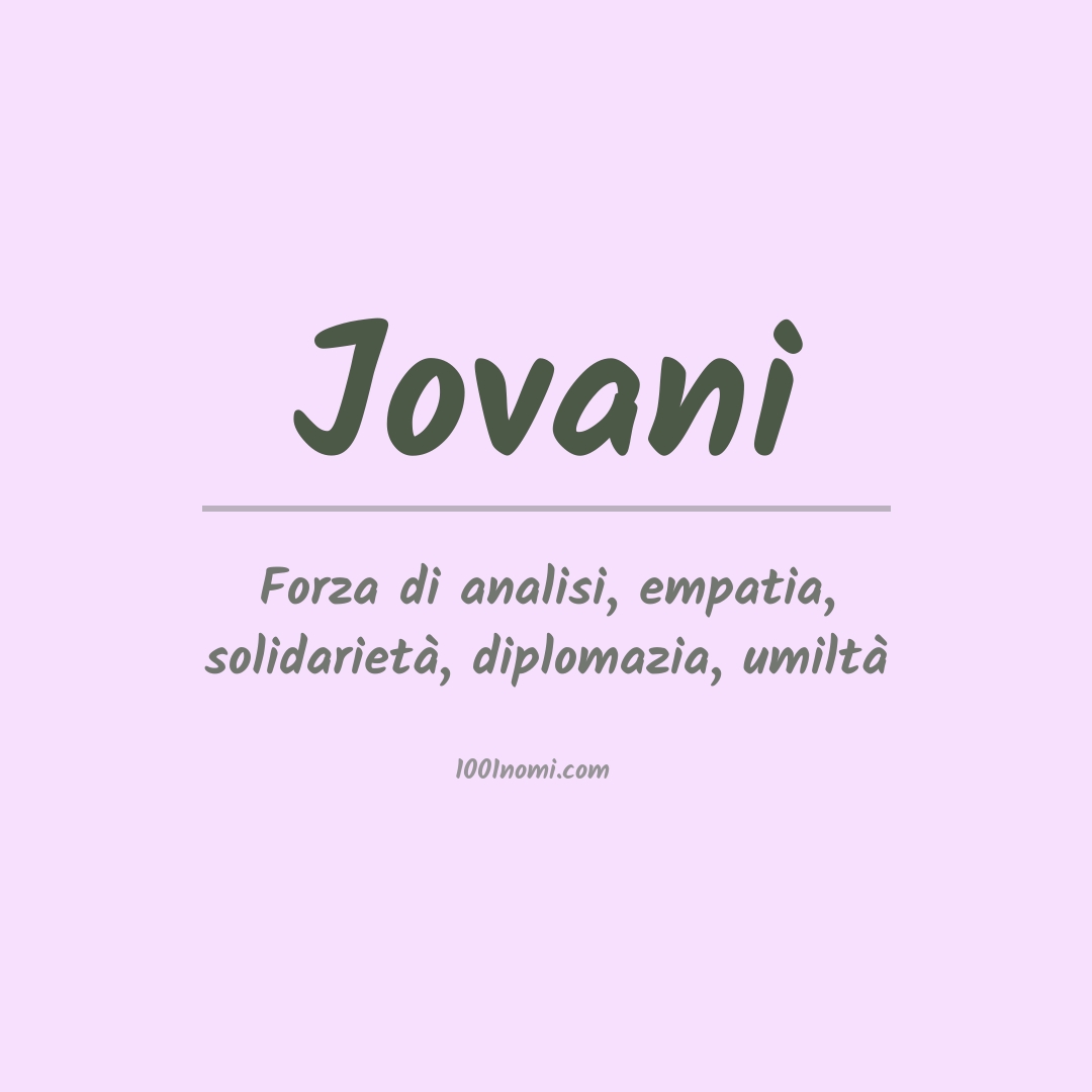 Significato del nome Jovani