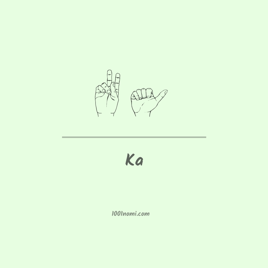 Ka nella lingua dei segni
