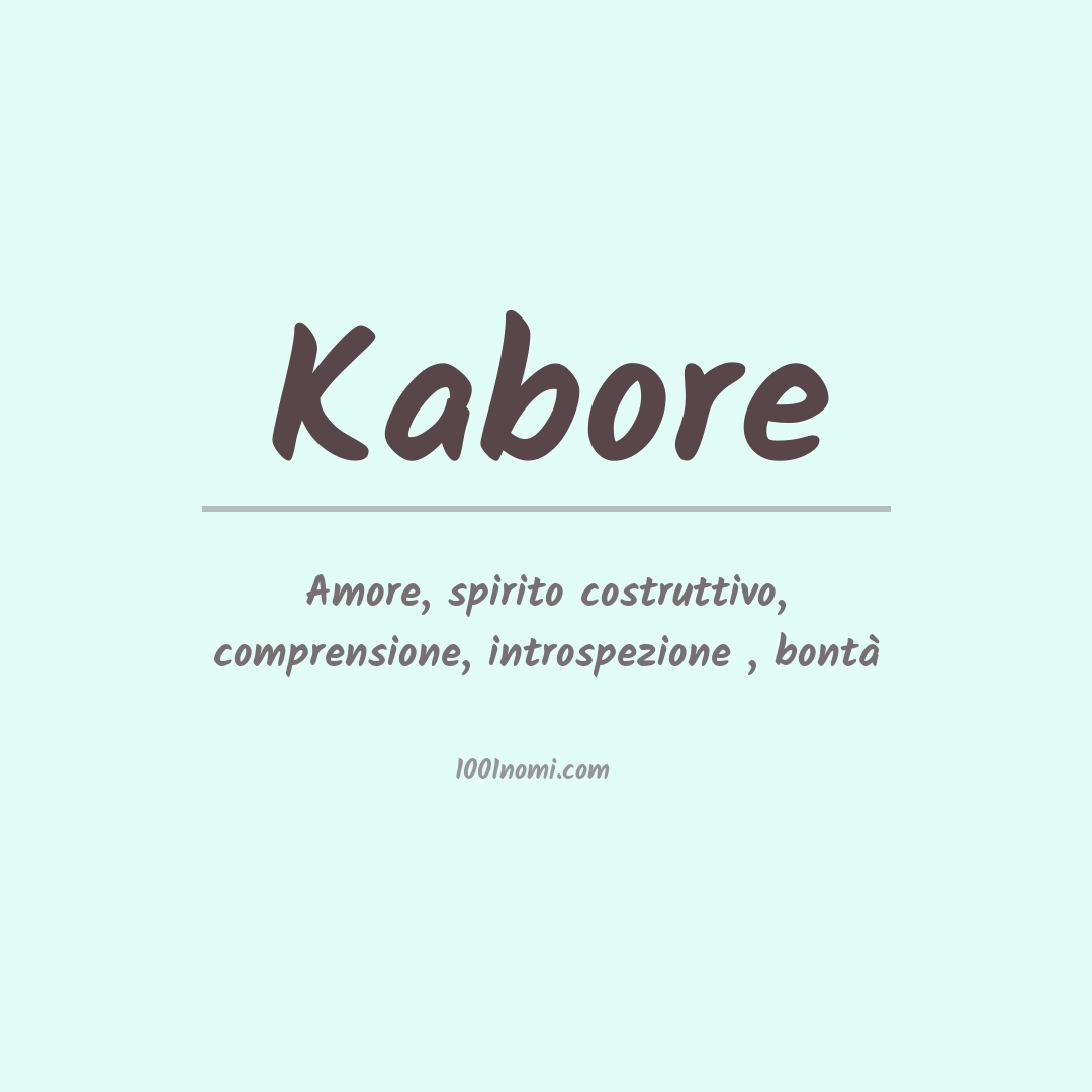 Significato del nome Kabore