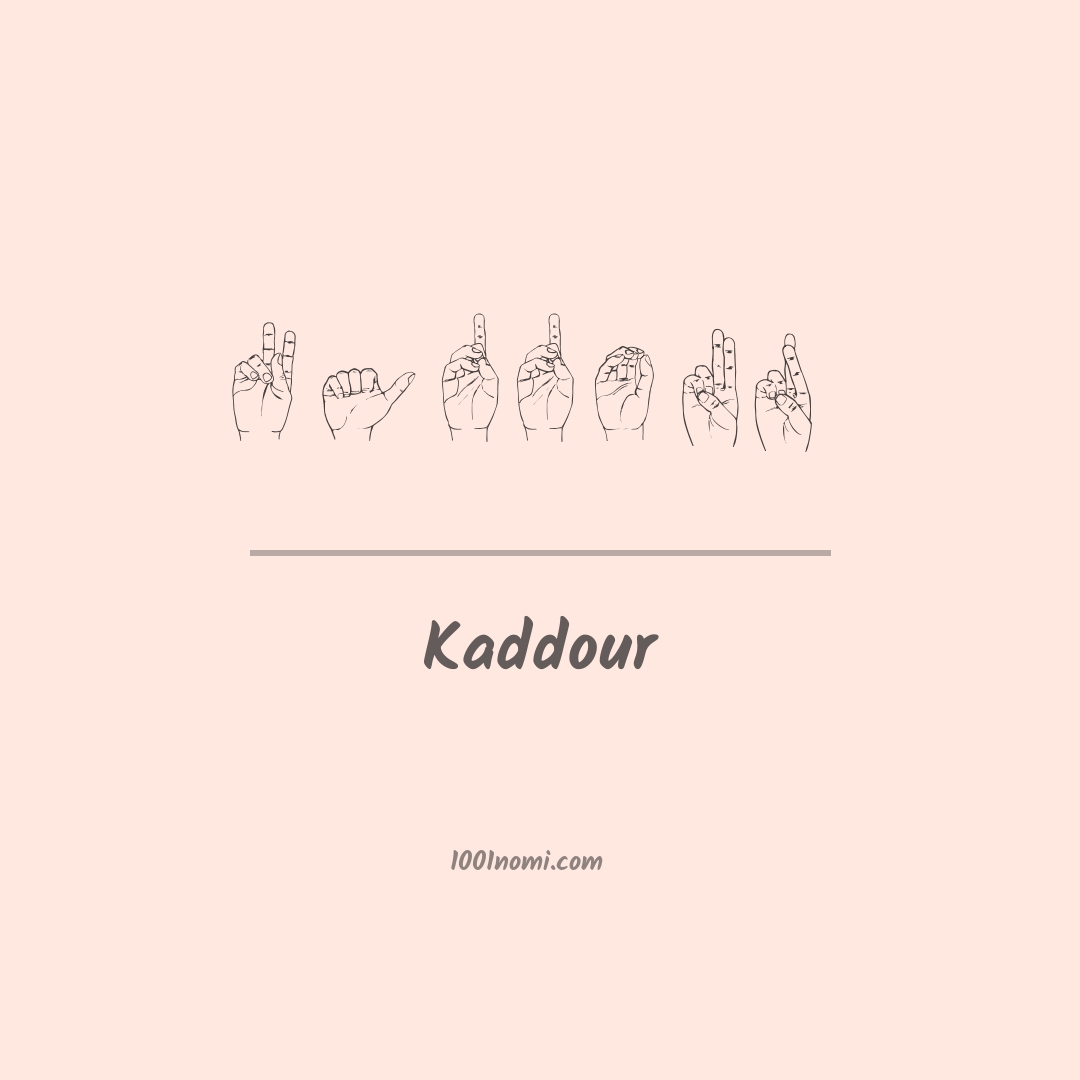 Kaddour nella lingua dei segni