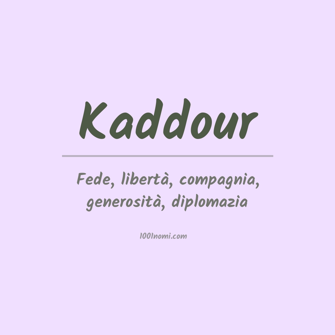 Significato del nome Kaddour