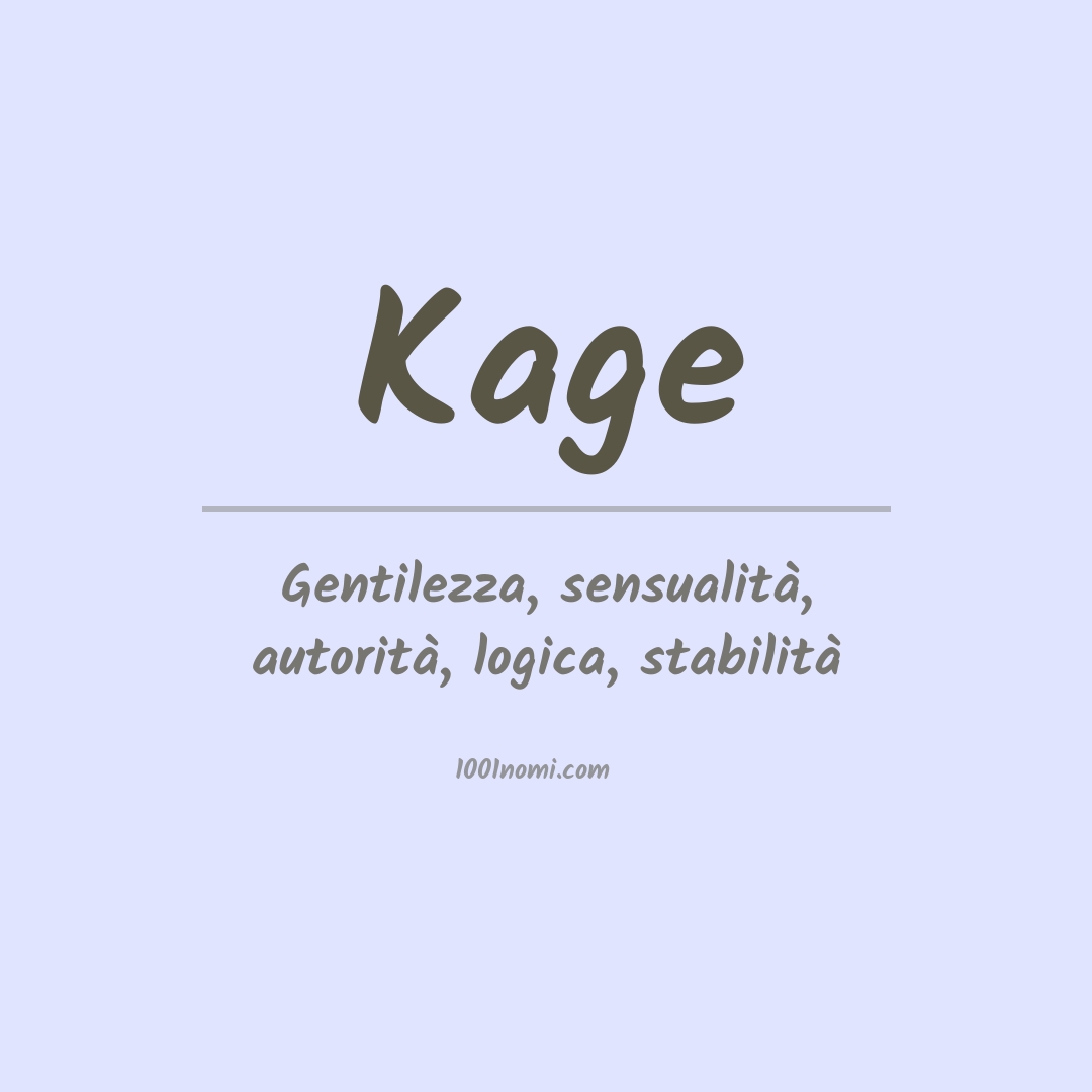 Significato del nome Kage