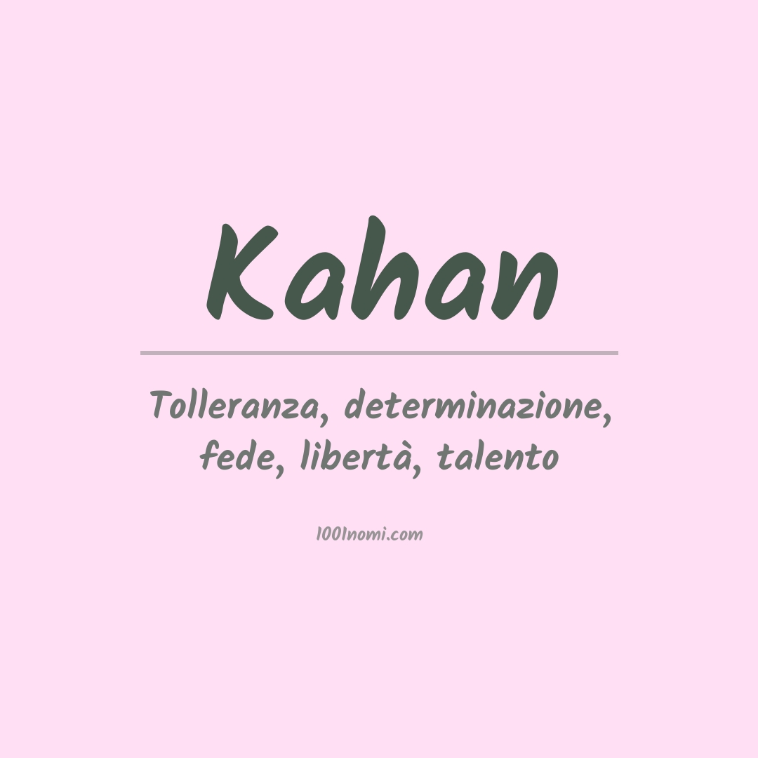 Significato del nome Kahan