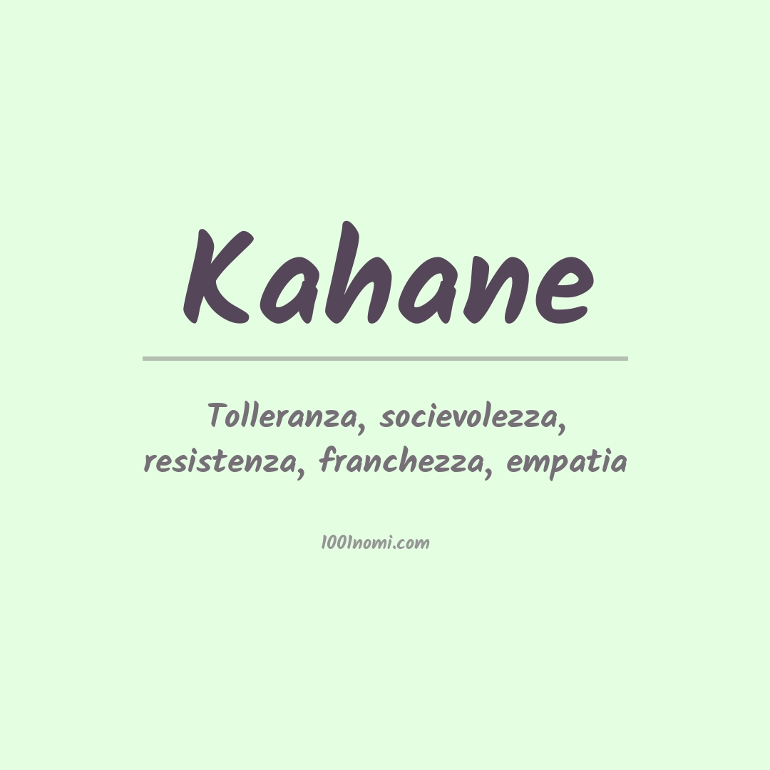 Significato del nome Kahane