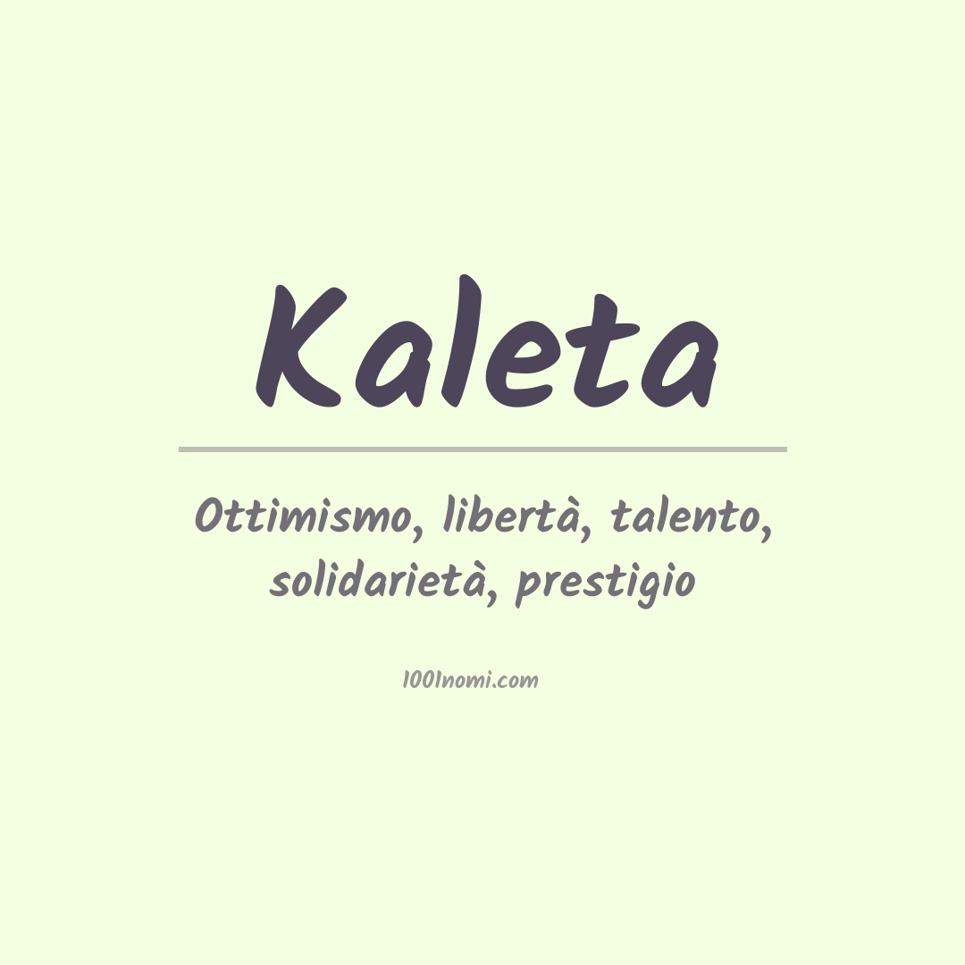 Significato del nome Kaleta