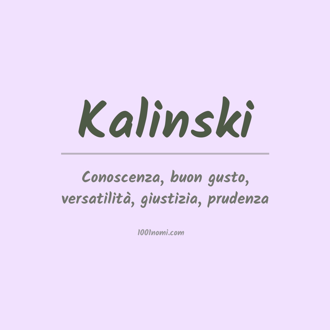 Significato del nome Kalinski