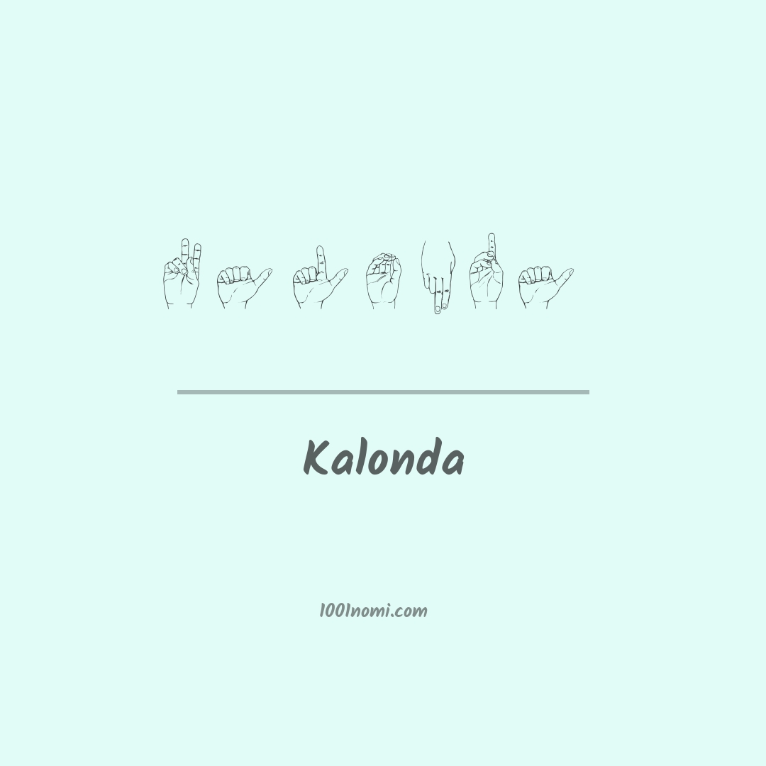 Kalonda nella lingua dei segni