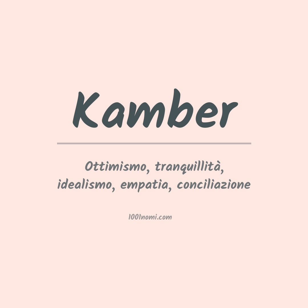 Significato del nome Kamber