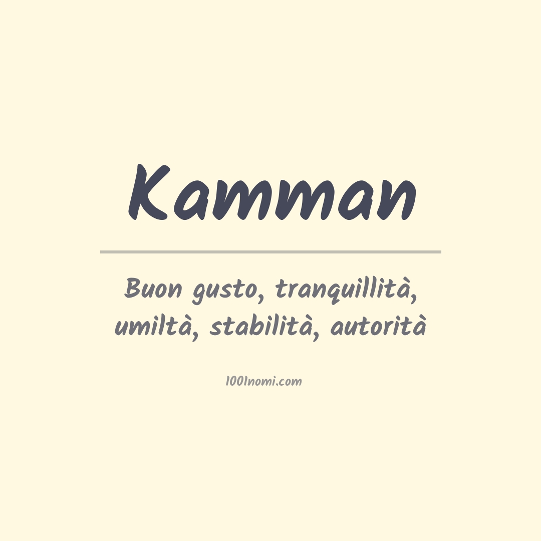 Significato del nome Kamman