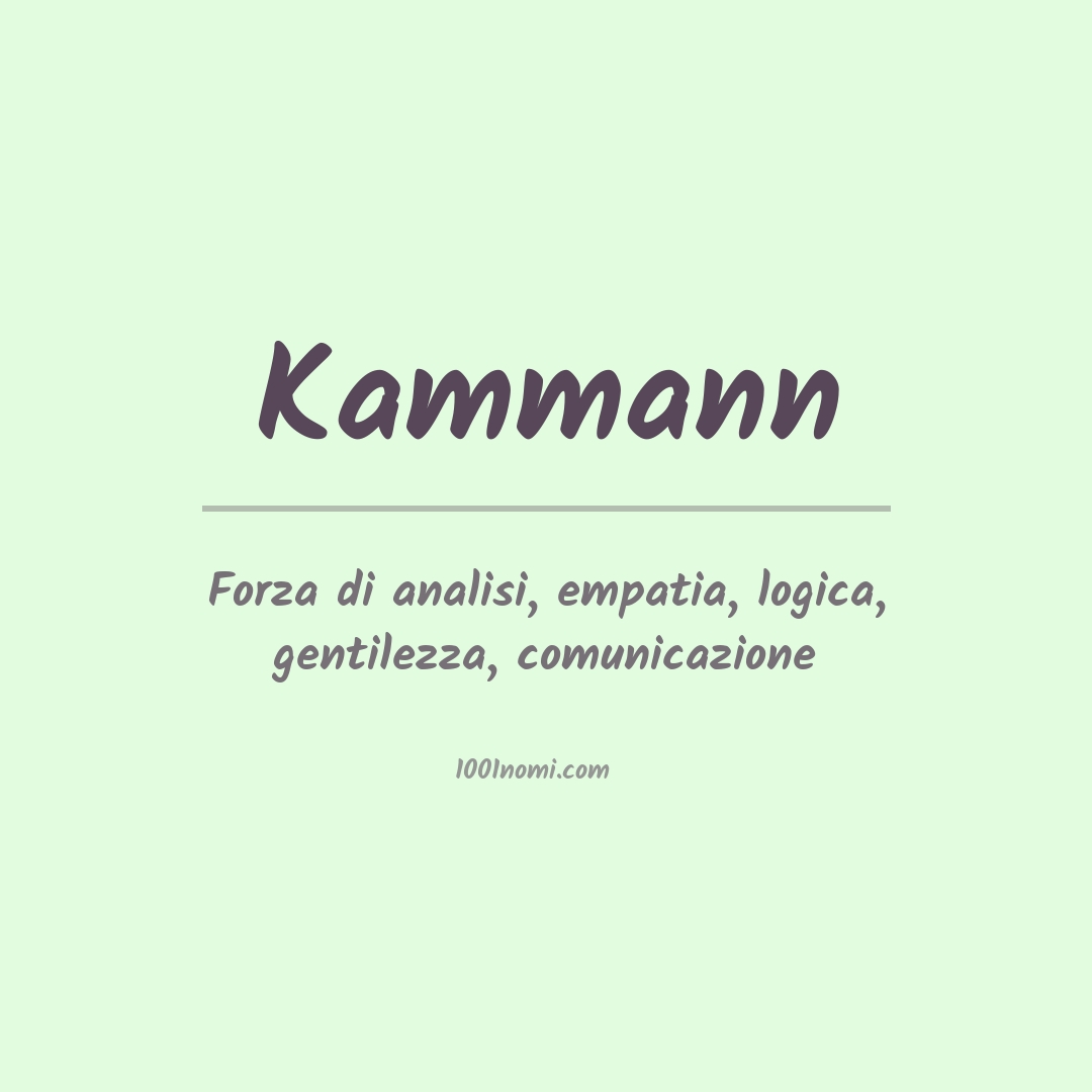 Significato del nome Kammann