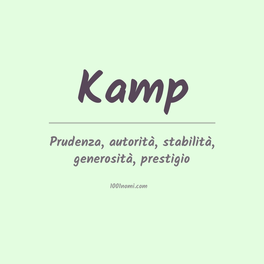 Significato del nome Kamp
