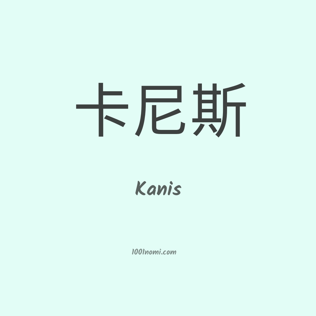 Kanis in cinese Kanis in cinese