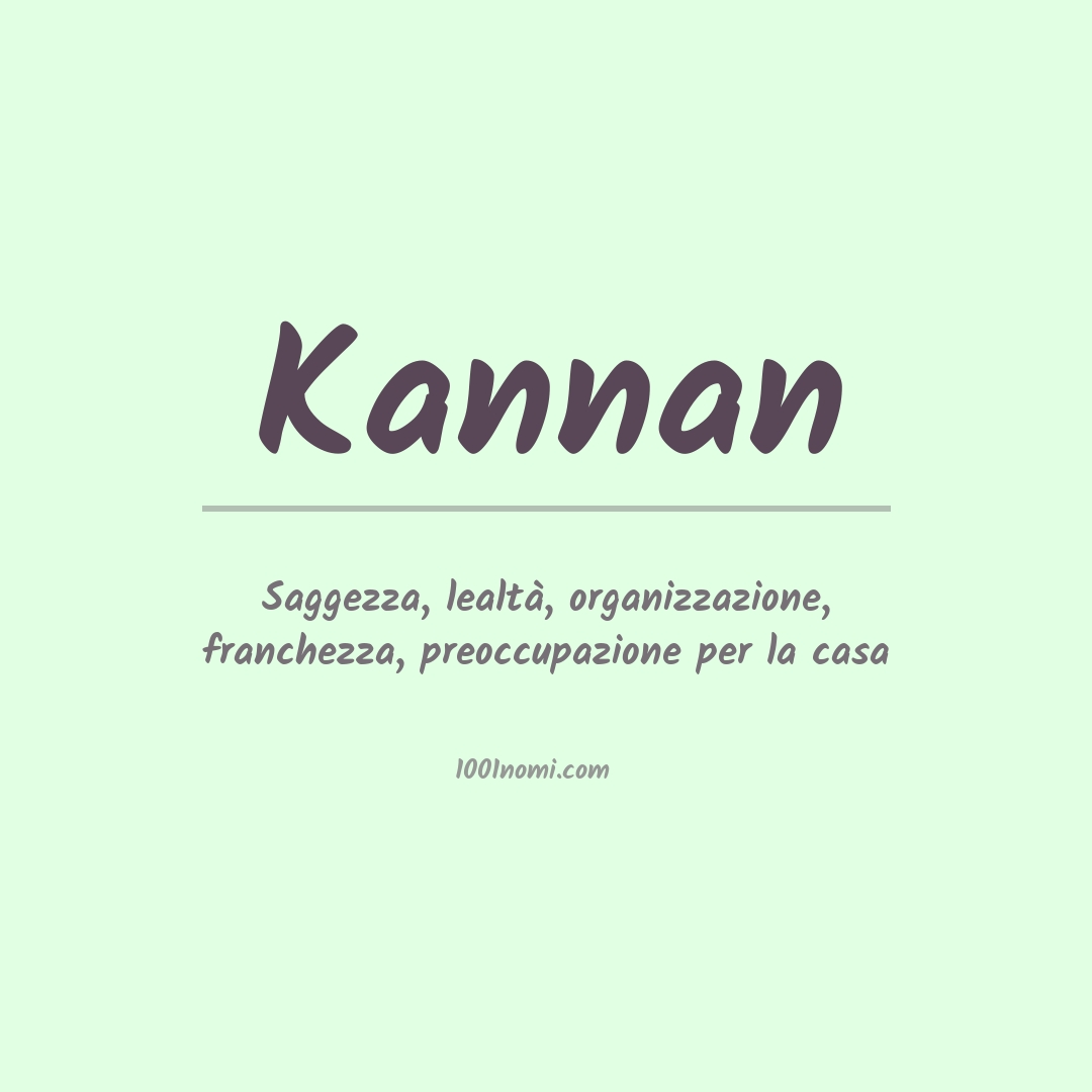 Significato del nome Kannan