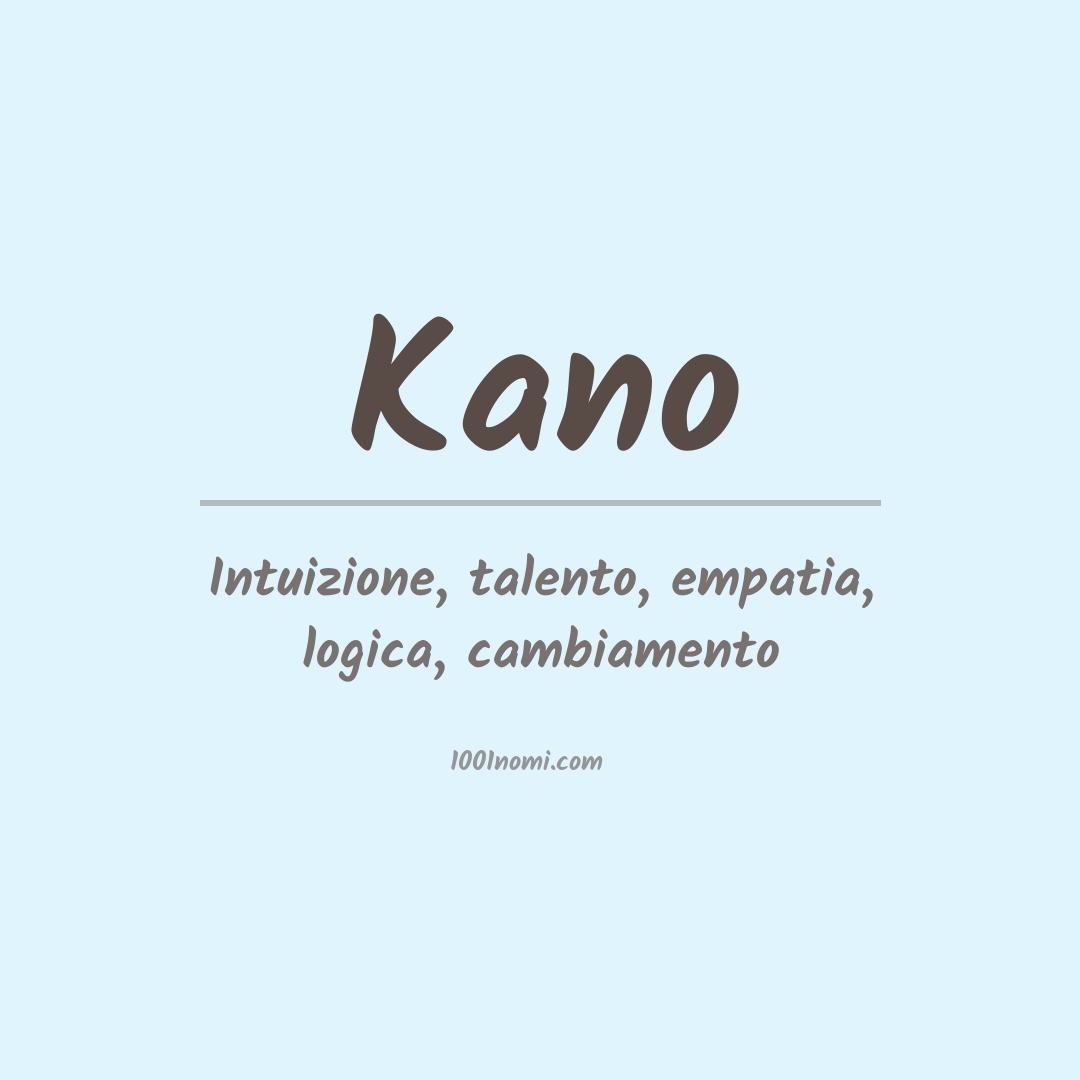 Significato del nome Kano