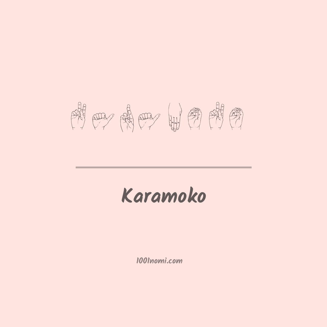 Karamoko nella lingua dei segni