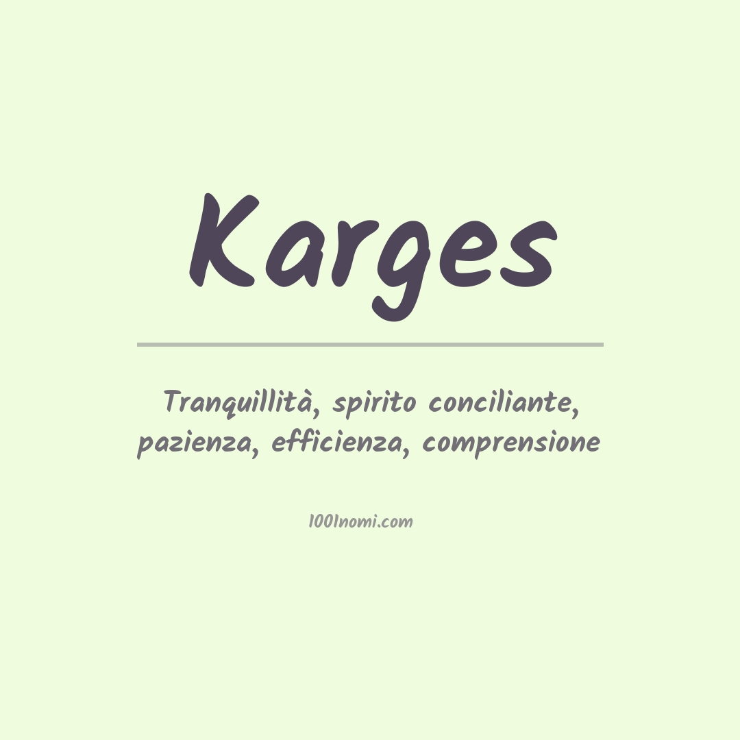 Significato del nome Karges