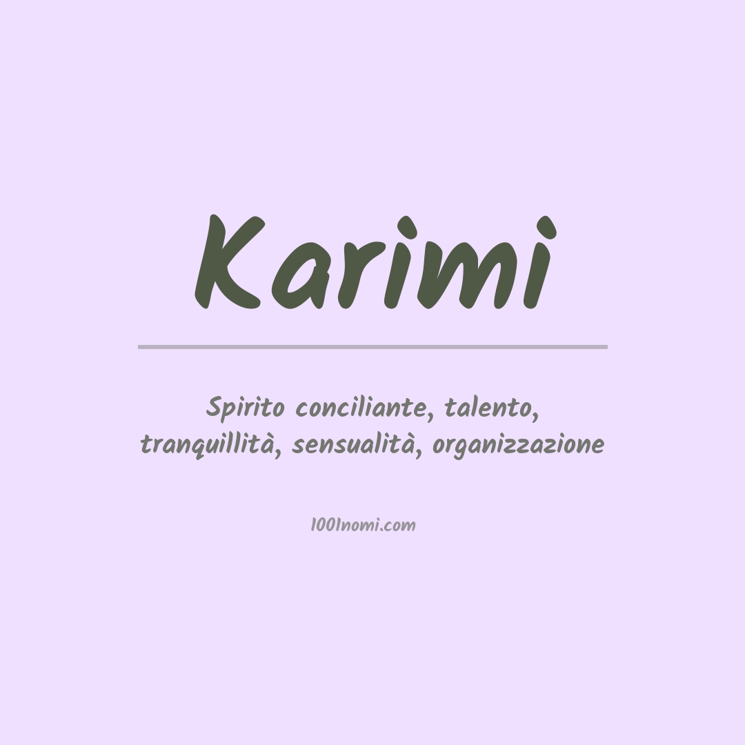 Significato del nome Karimi