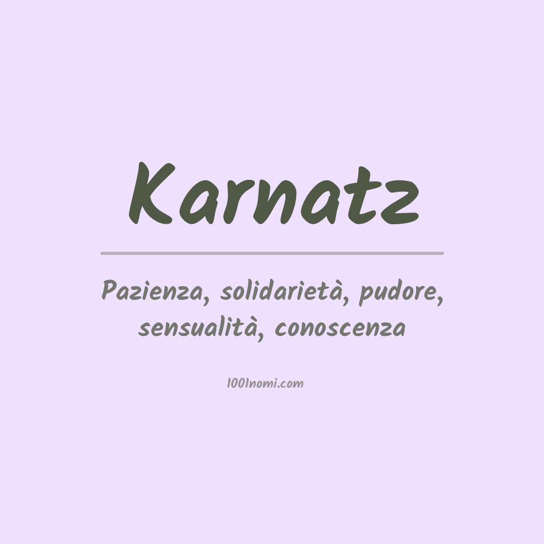 Significato del nome Karnatz