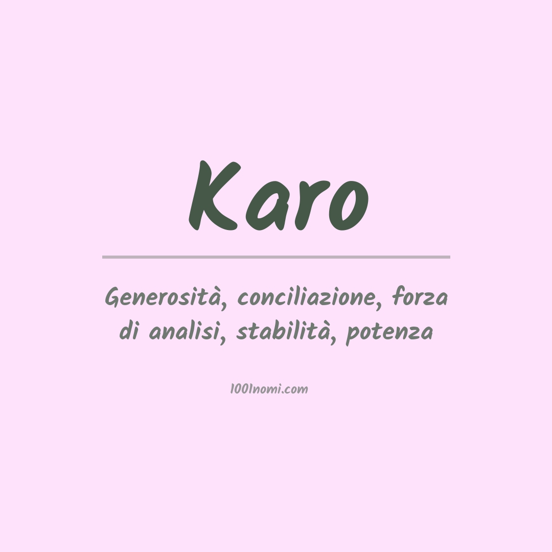 Significato del nome Karo