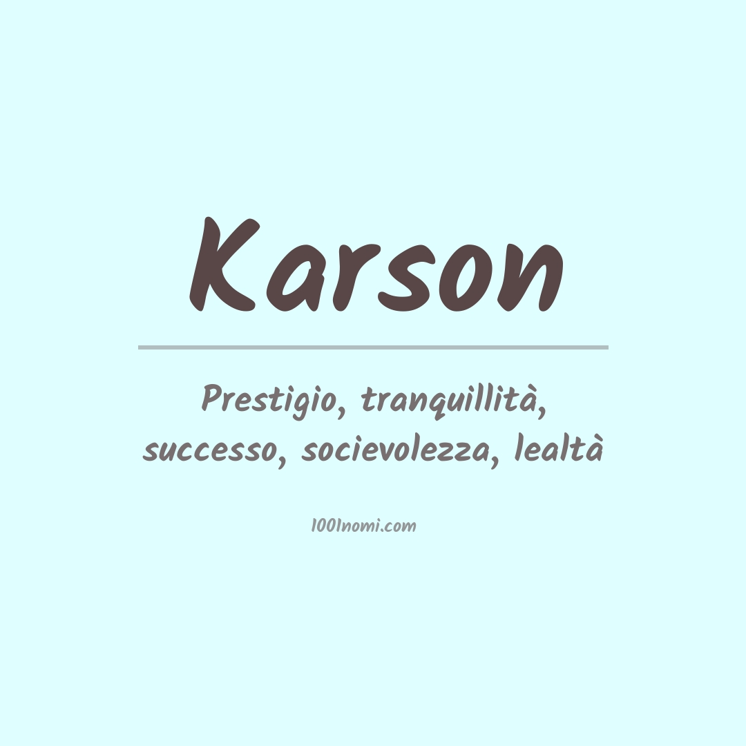 Significato del nome Karson