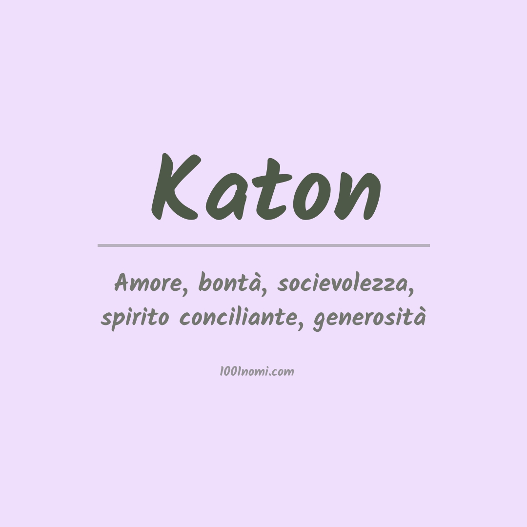 Significato del nome Katon