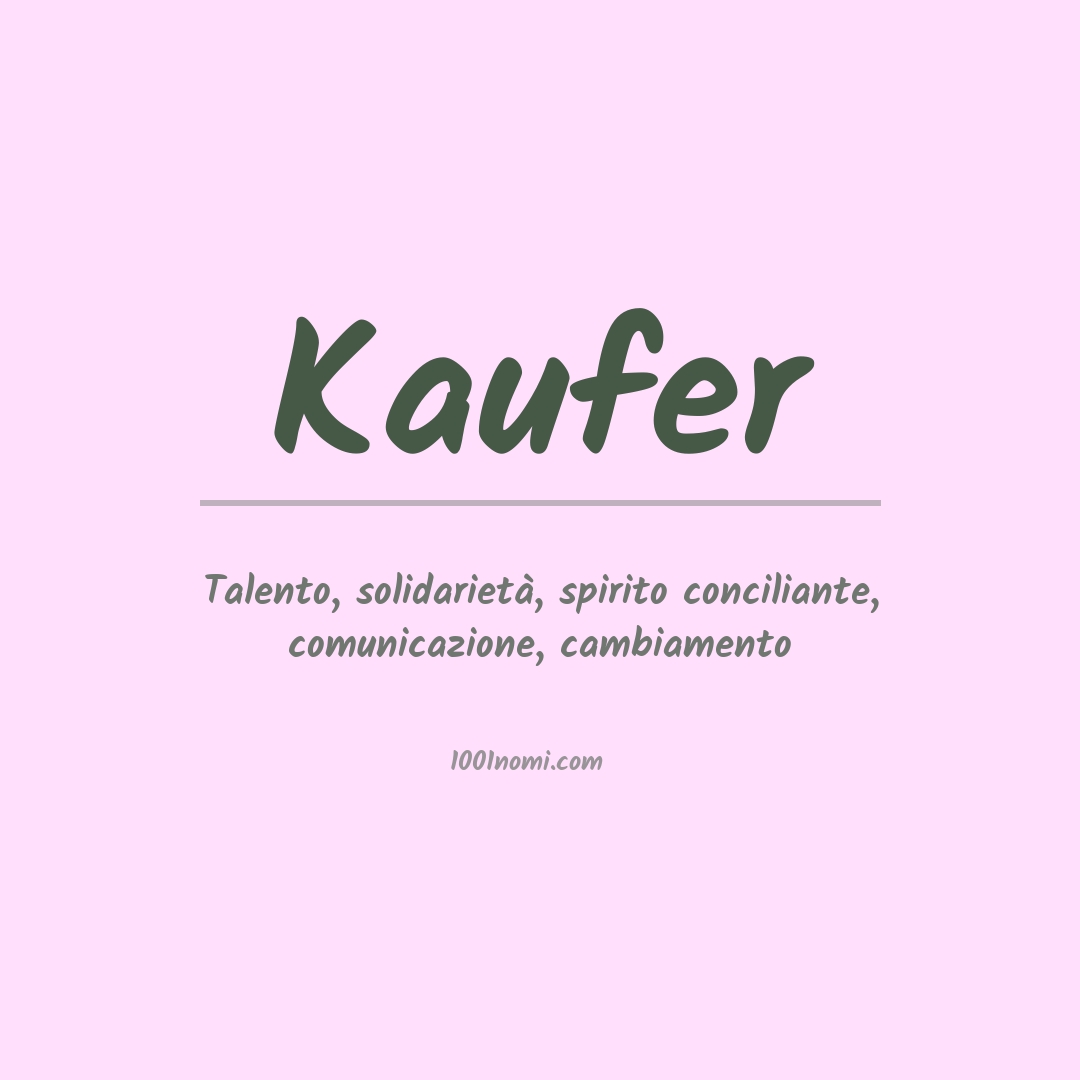 Significato del nome Kaufer