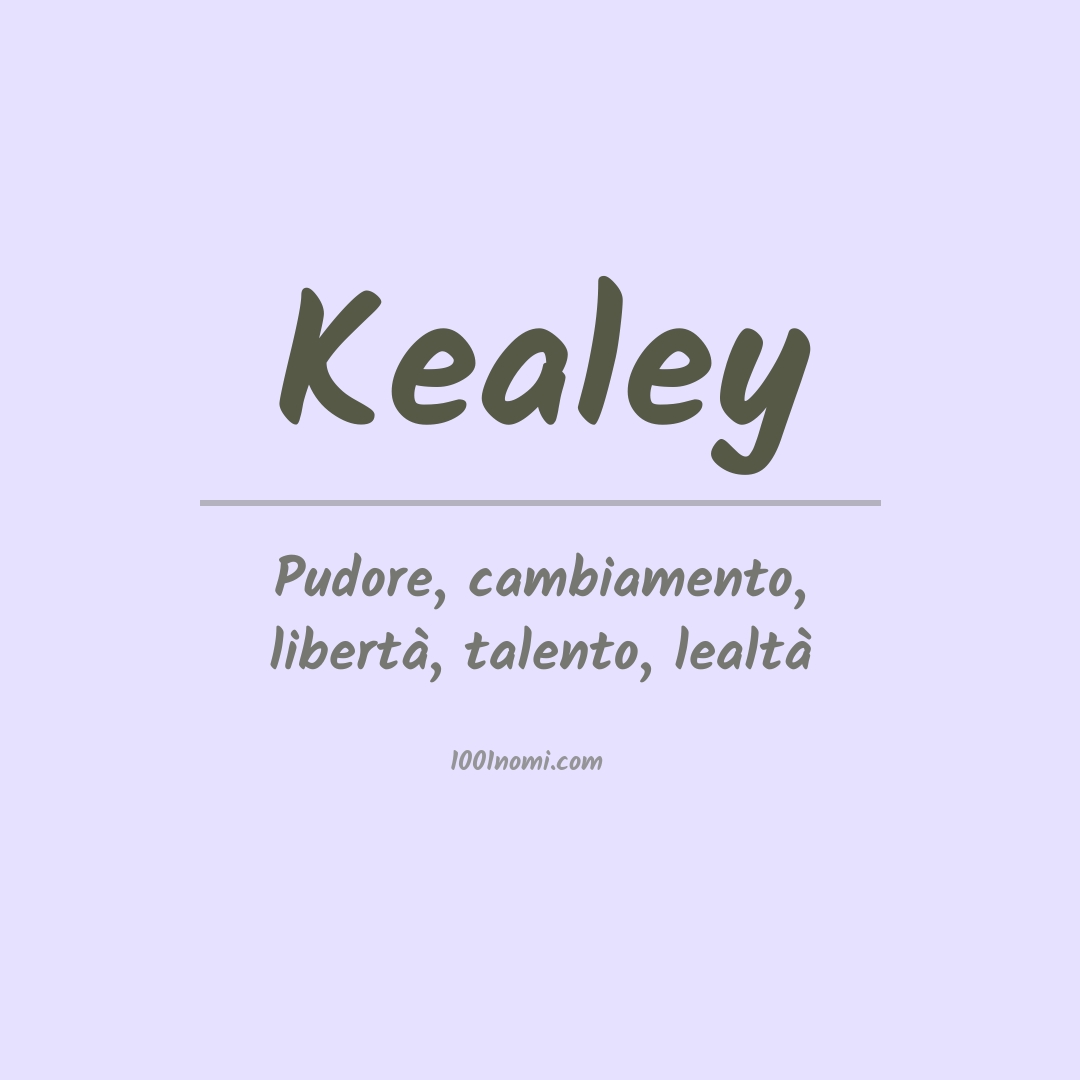 Significato del nome Kealey