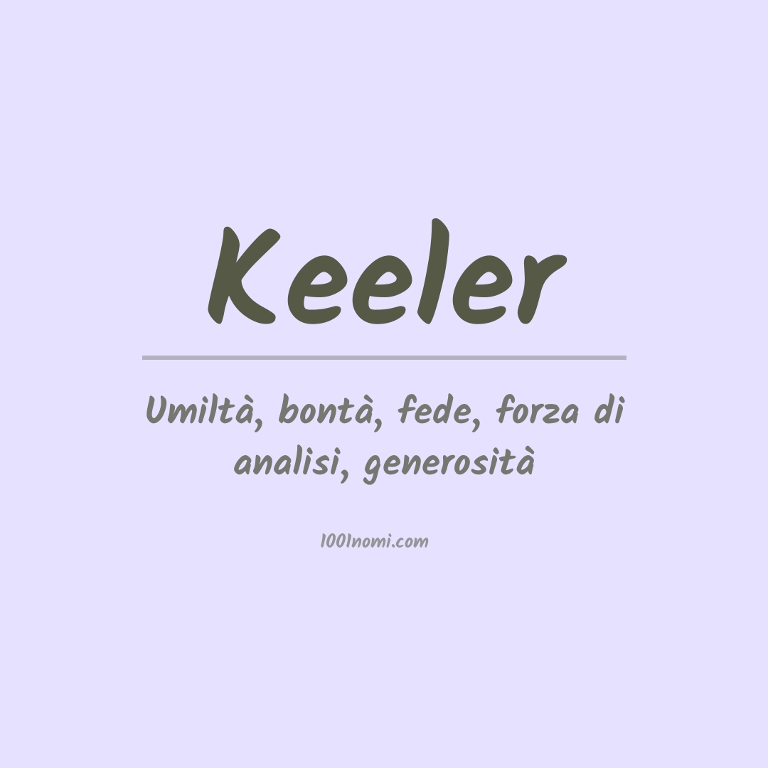 Significato del nome Keeler