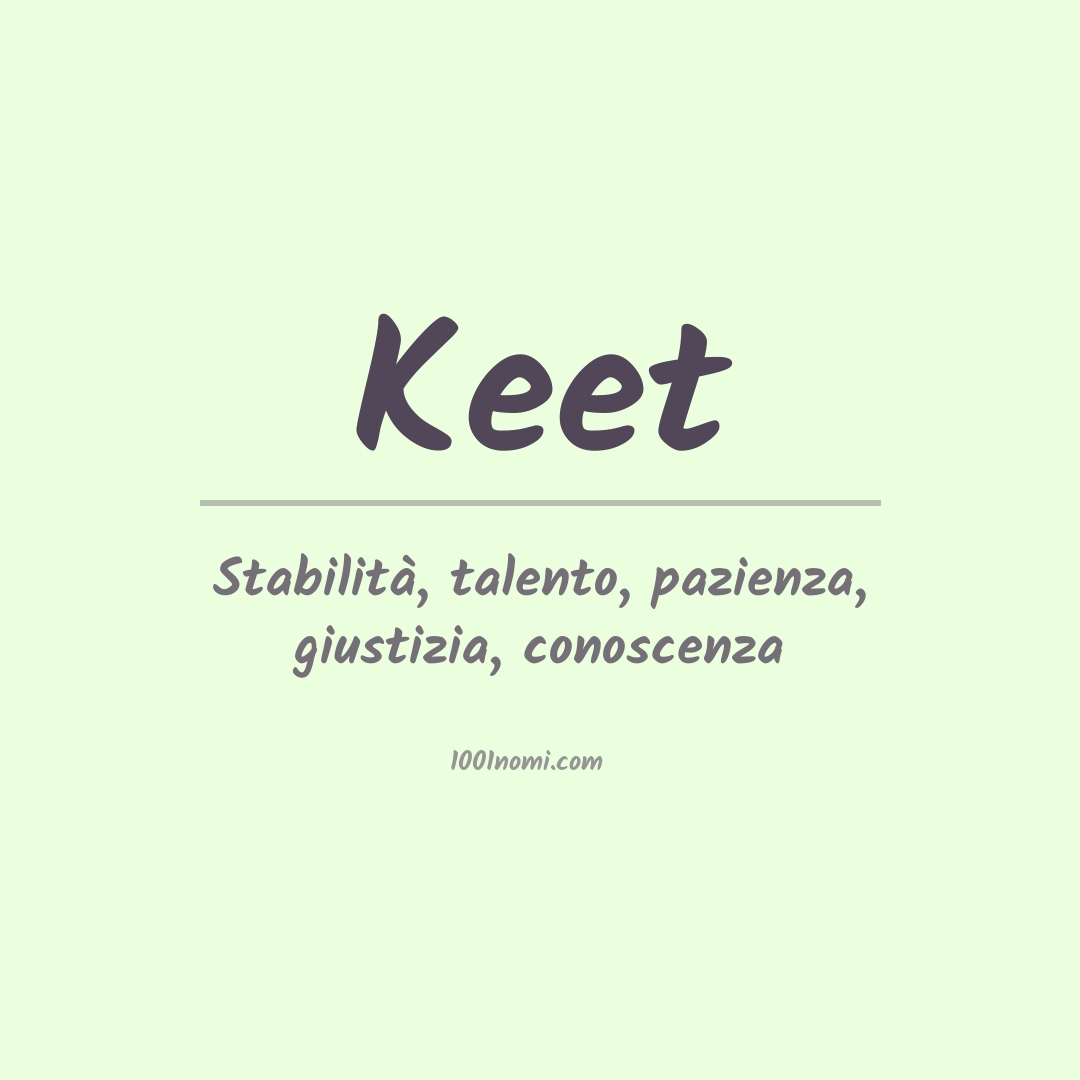 Significato del nome Keet Significato del nome Keet