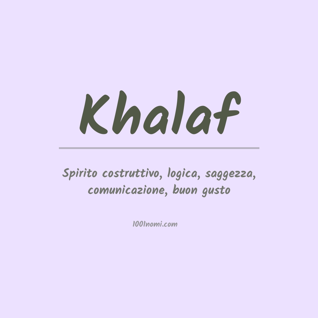 Significato del nome Khalaf