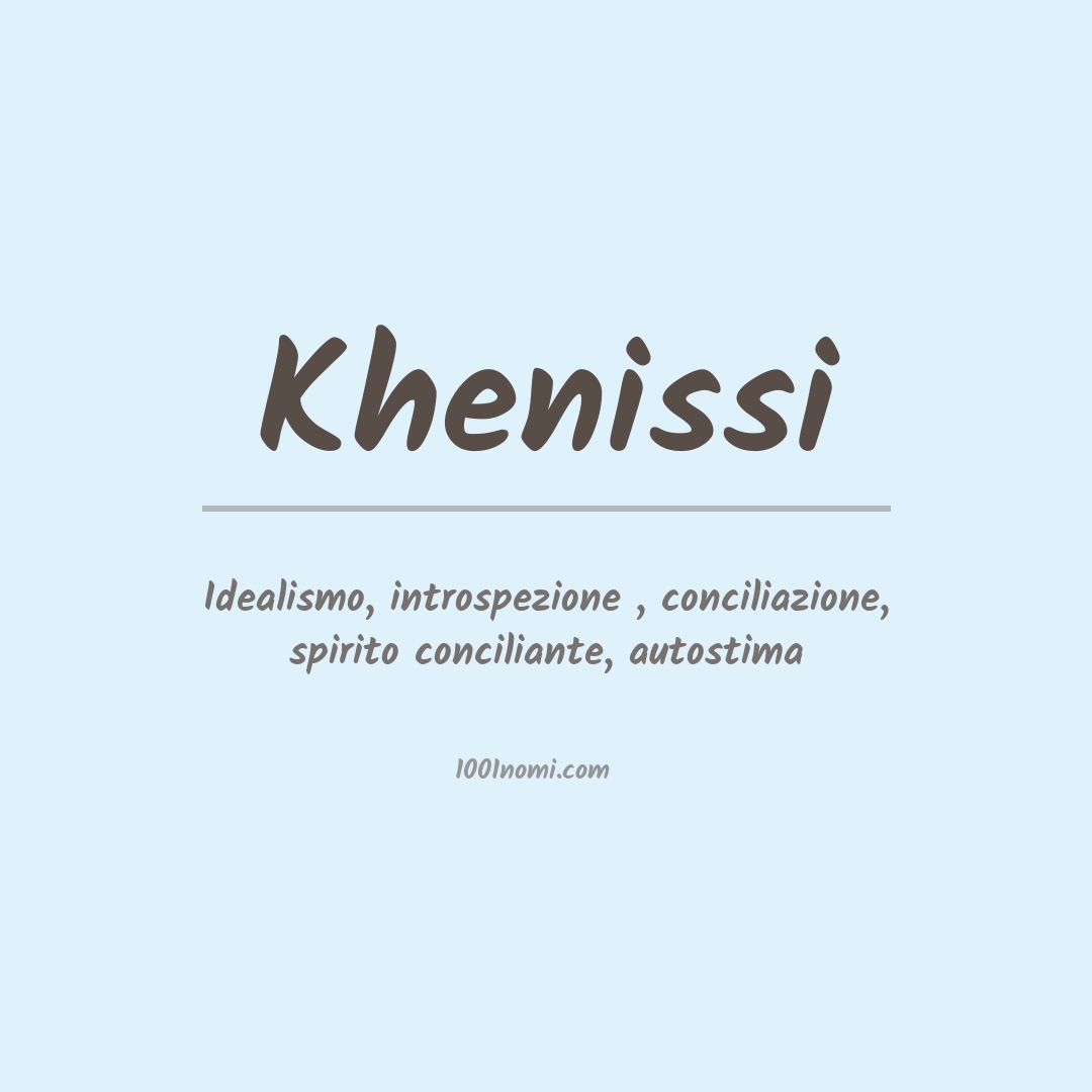 Significato del nome Khenissi Significato del nome Khenissi