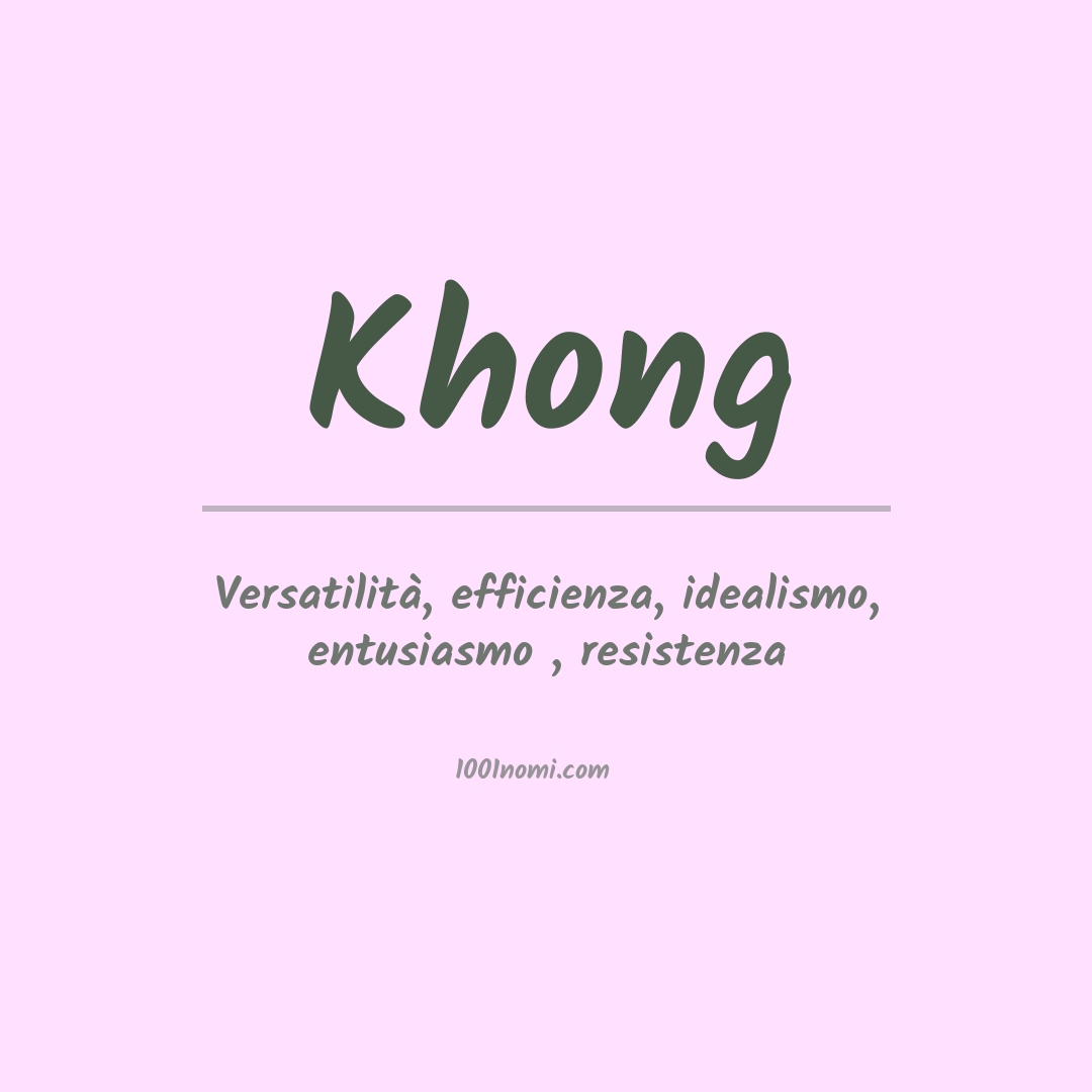 Significato del nome Khong