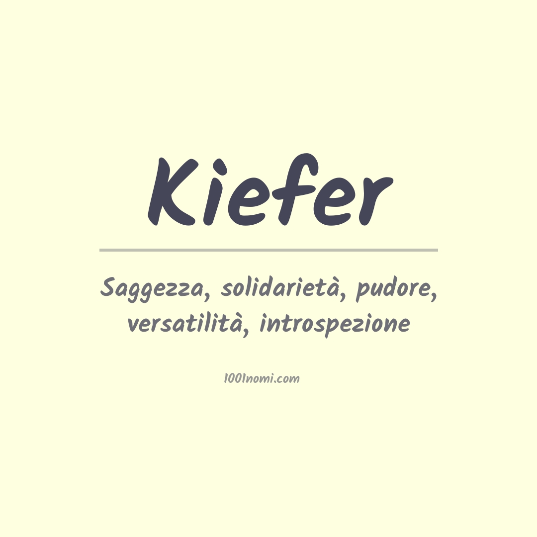 Significato del nome Kiefer