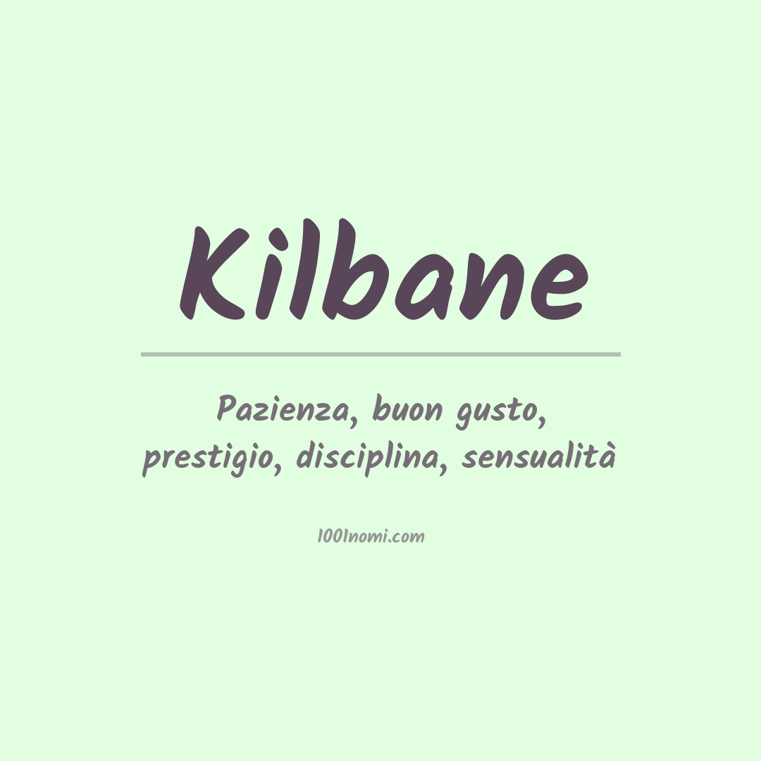 Significato del nome Kilbane