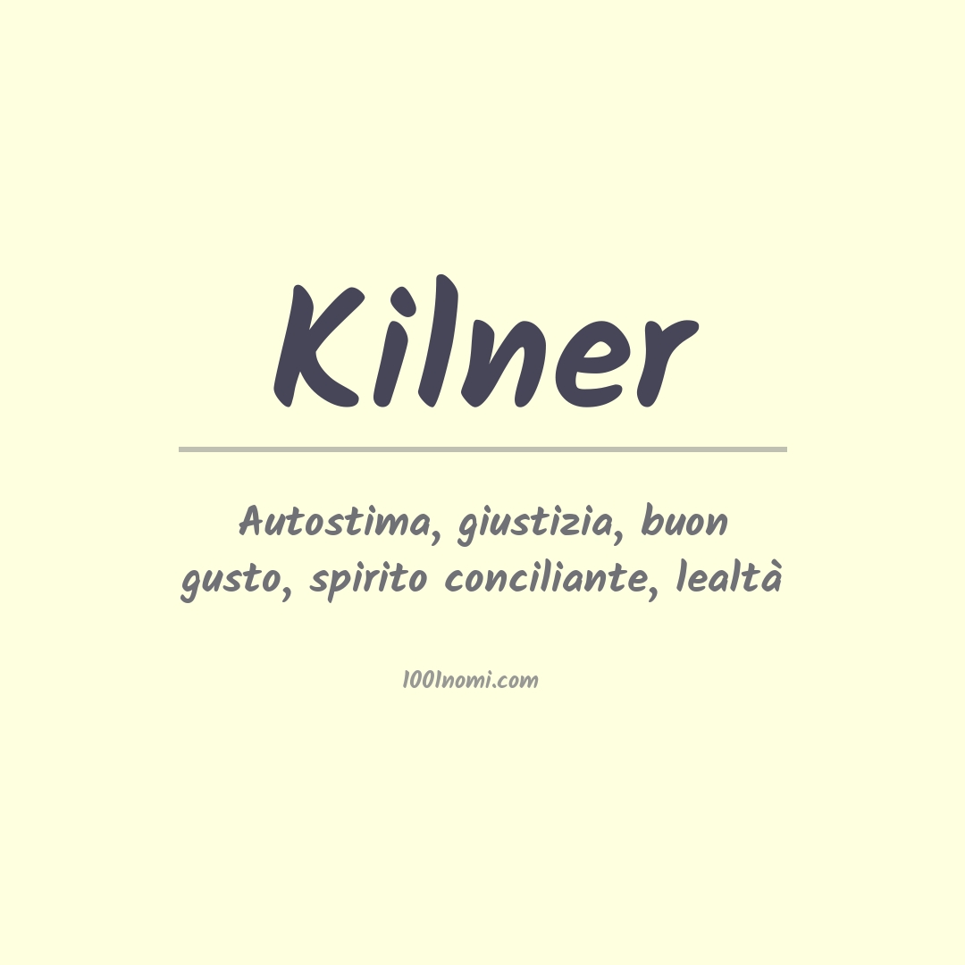 Significato del nome Kilner