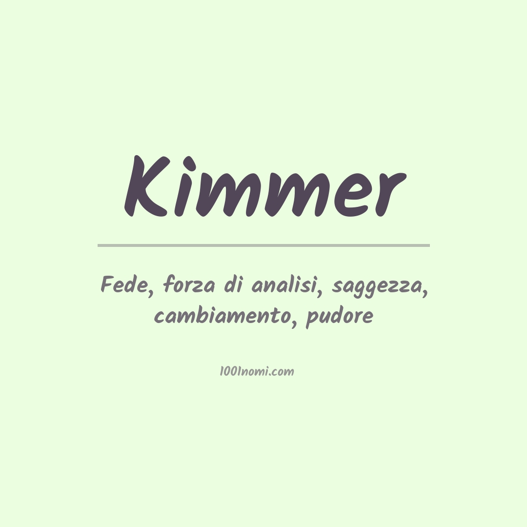 Significato del nome Kimmer