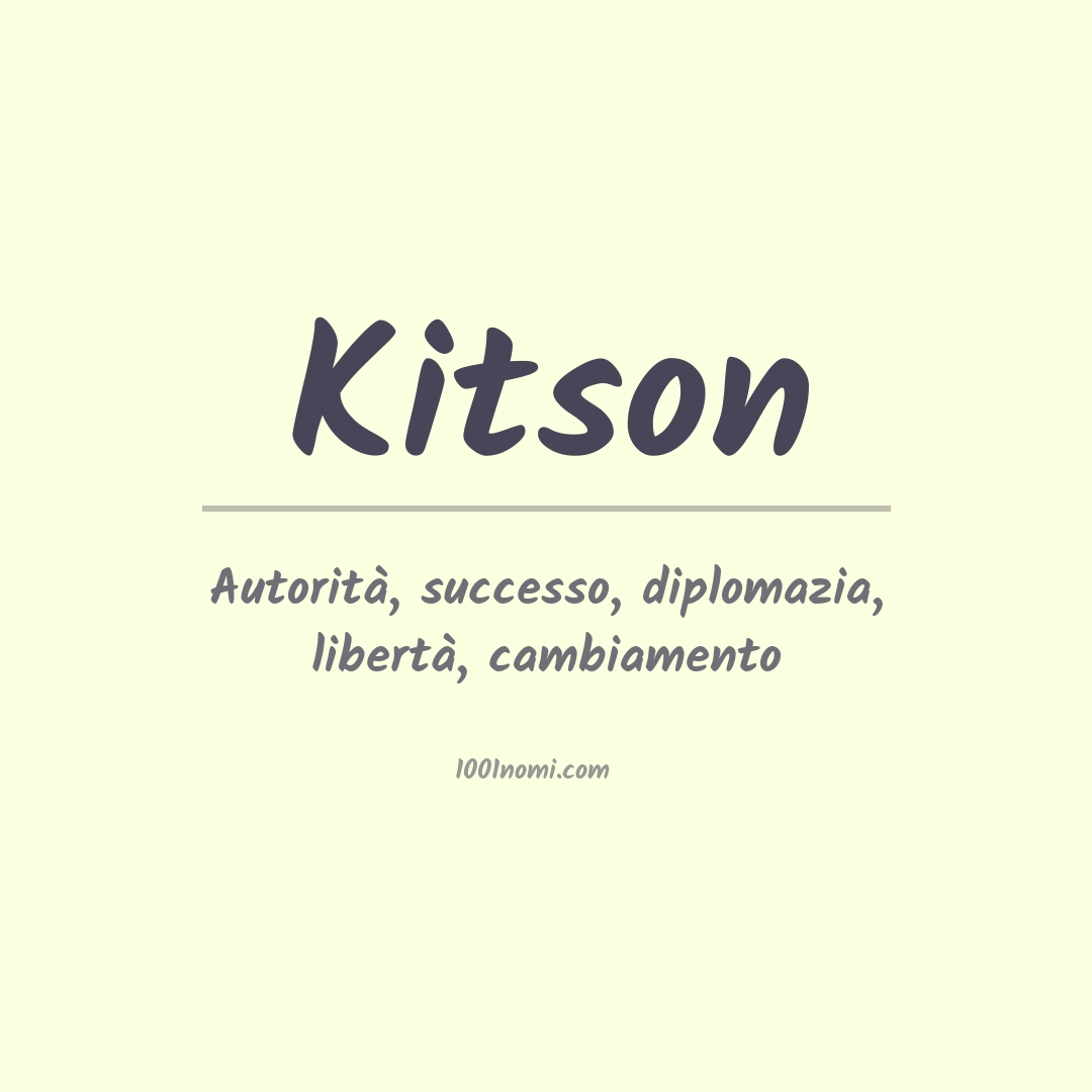 Significato del nome Kitson