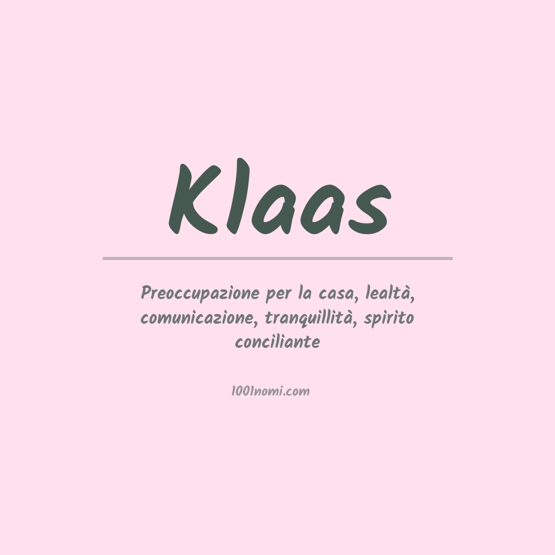 Significato del nome Klaas