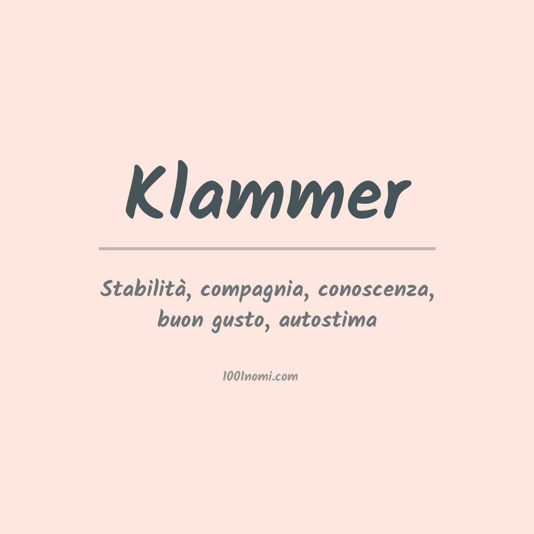 Significato del nome Klammer