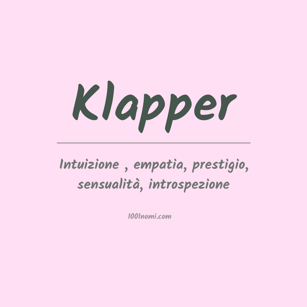 Significato del nome Klapper