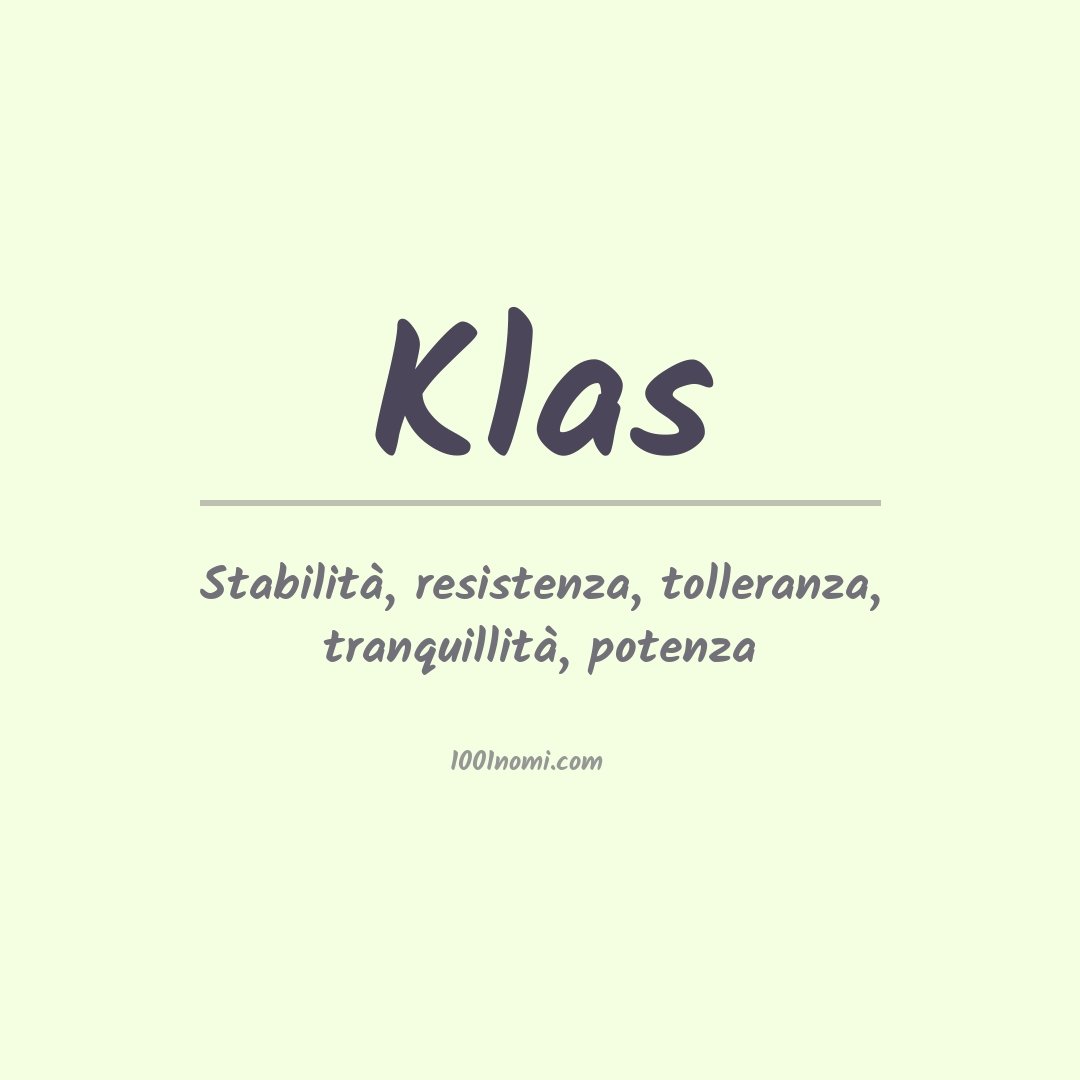 Significato del nome Klas