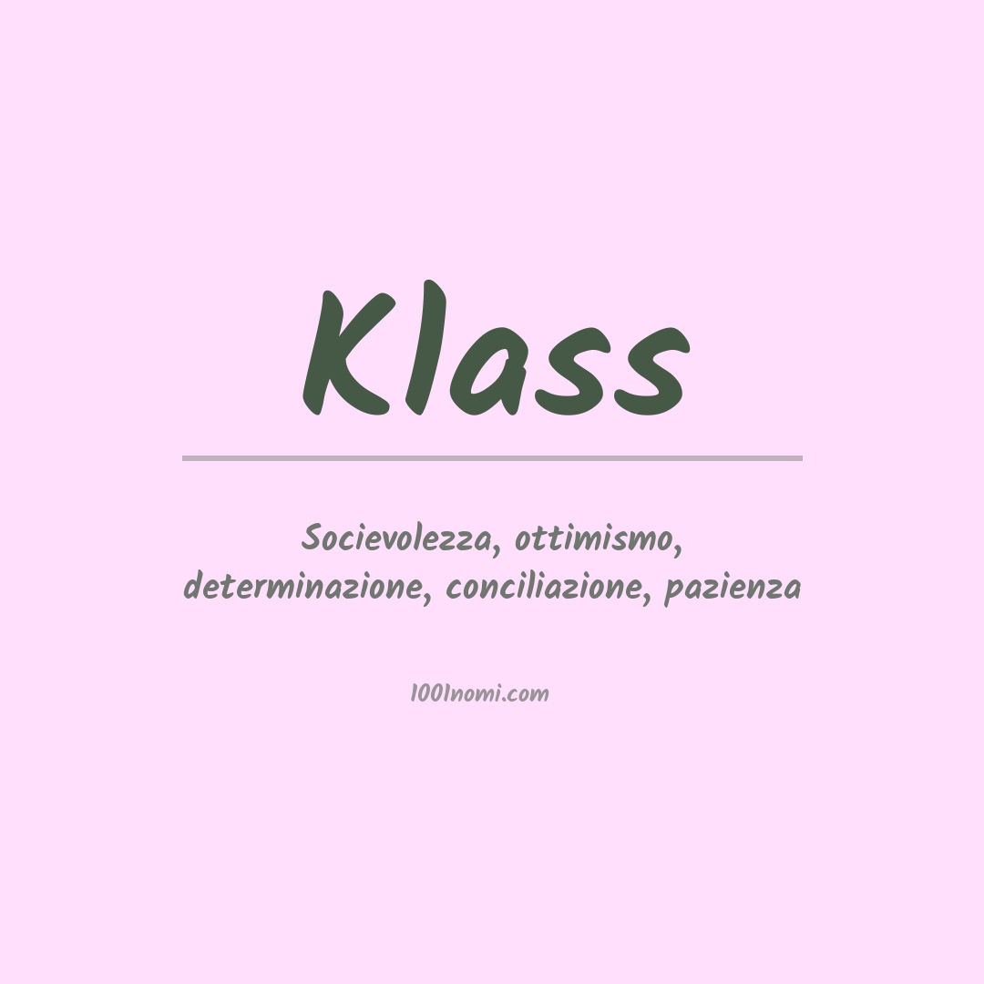 Significato del nome Klass