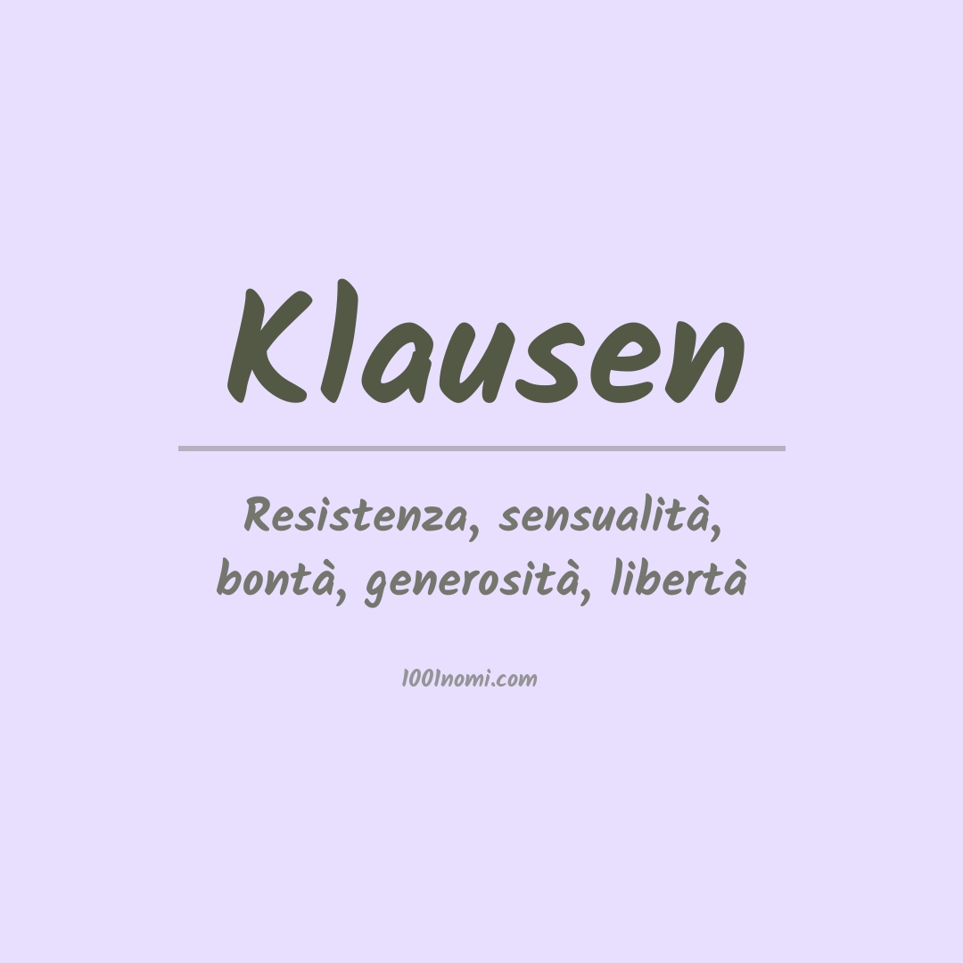 Significato del nome Klausen