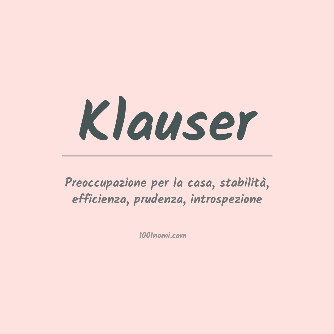 Significato del nome Klauser