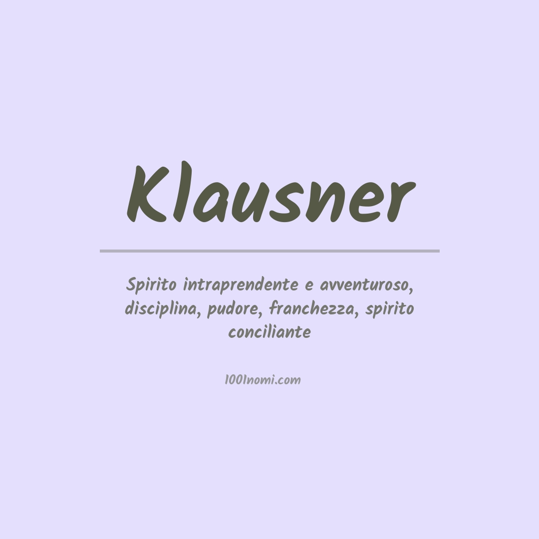 Significato del nome Klausner