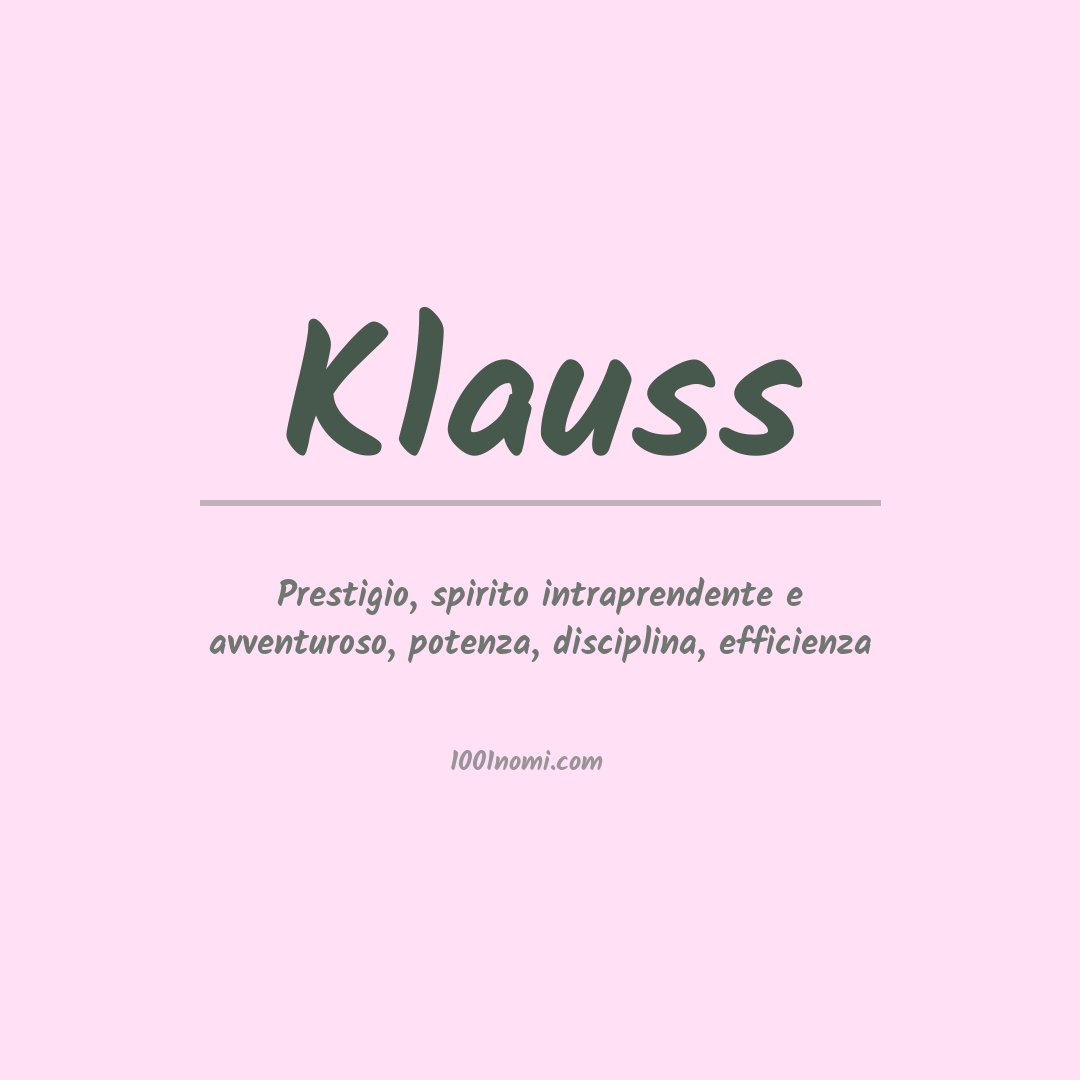 Significato del nome Klauss