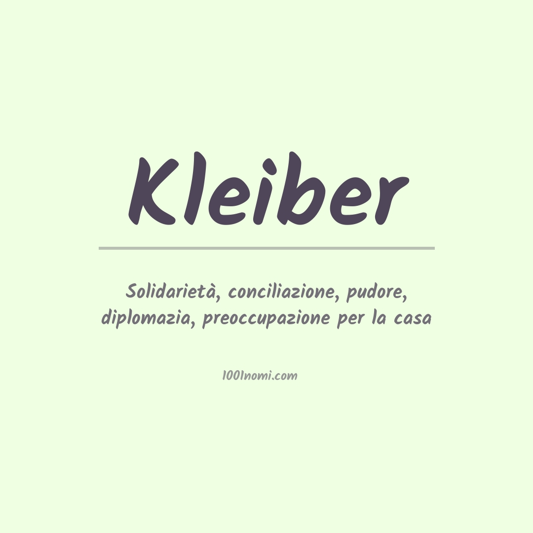 Significato del nome Kleiber