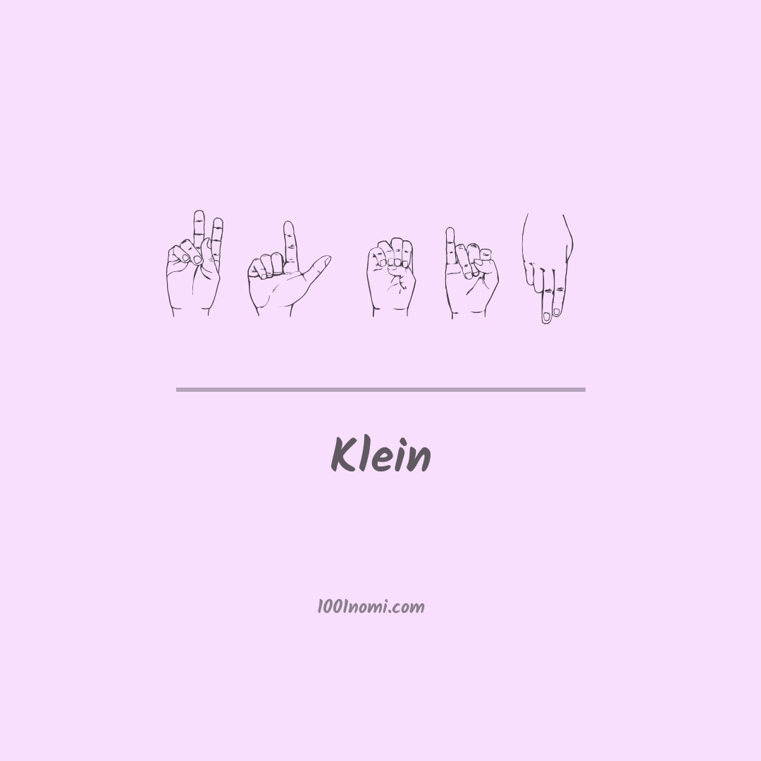 Klein nella lingua dei segni